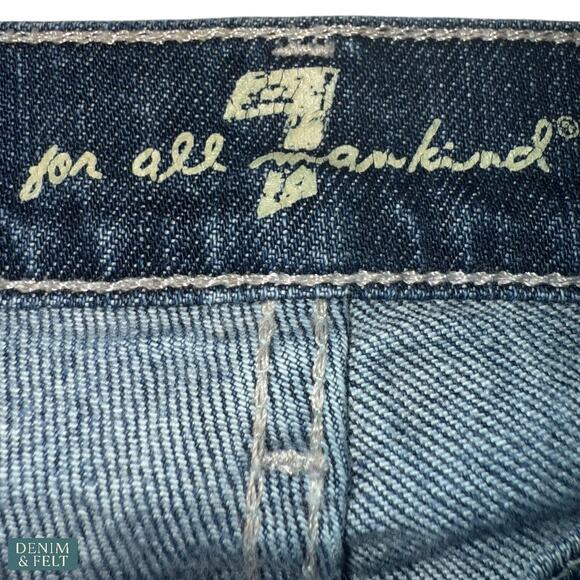 7 For All Mankind Dojo Flare Jeans Medium Wash Wide Leg Iconic Modern Denim Fit - Picture 6 of 14